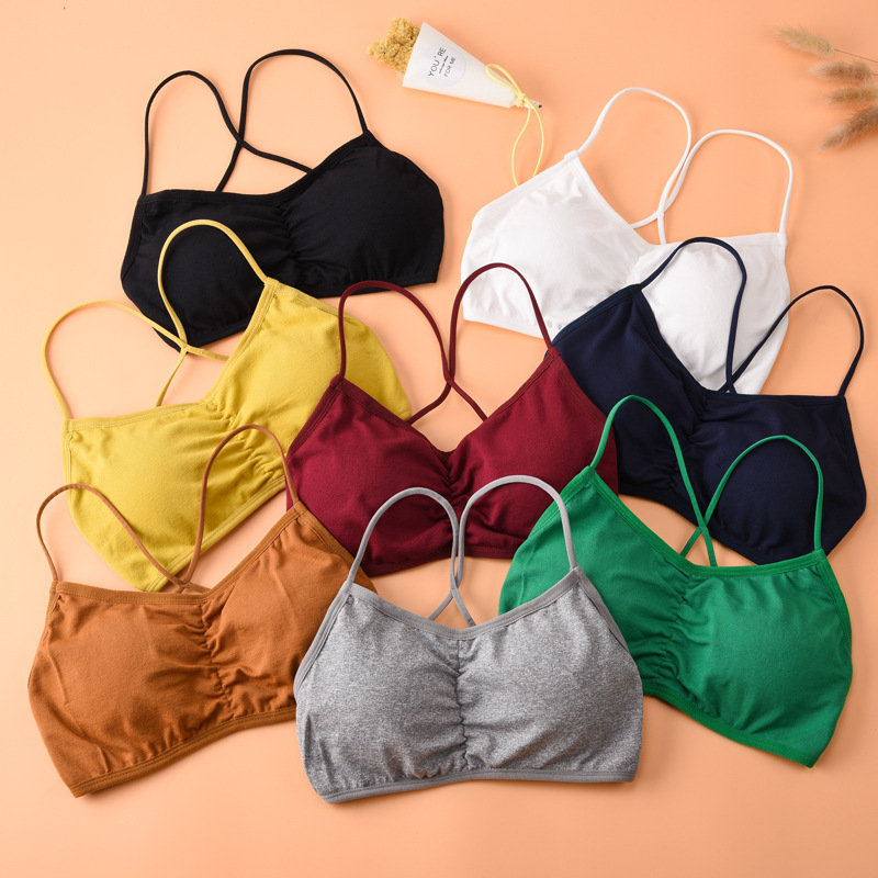 Seamless cross-beautiful back base, breast-beautiful back-wrapping, sexy tube top, anti-exposure girl underwear