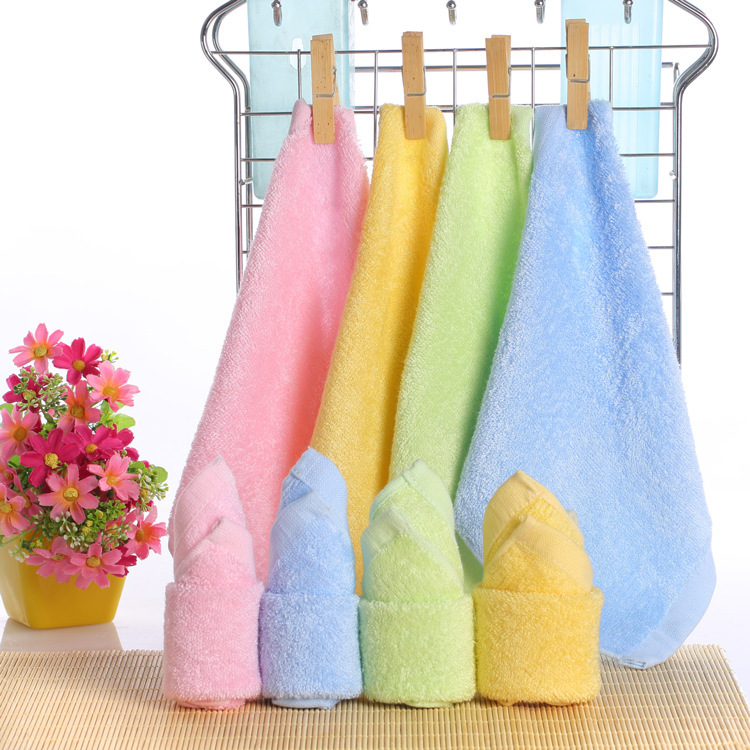 【】Bamboo charcoal bamboo fiber square towel 25*25 infant handkerchief spit towel hand towel small towel