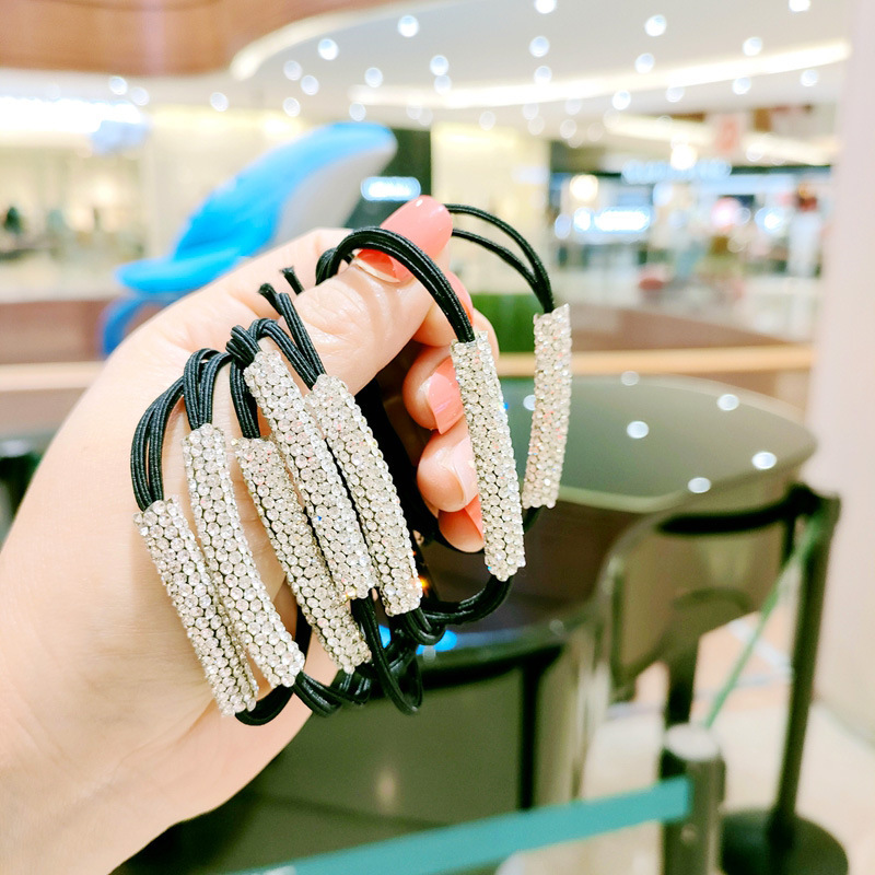 Korean style new rhinestone hairband Dongdaemun same style headband versatile flash diamond hair tie fashion leather case women's hair accessories