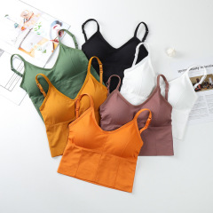 Large size Kaka same style beautiful back large U-shaped underwear bottoming with chest pad yoga camisole women's inner wear can be worn outside