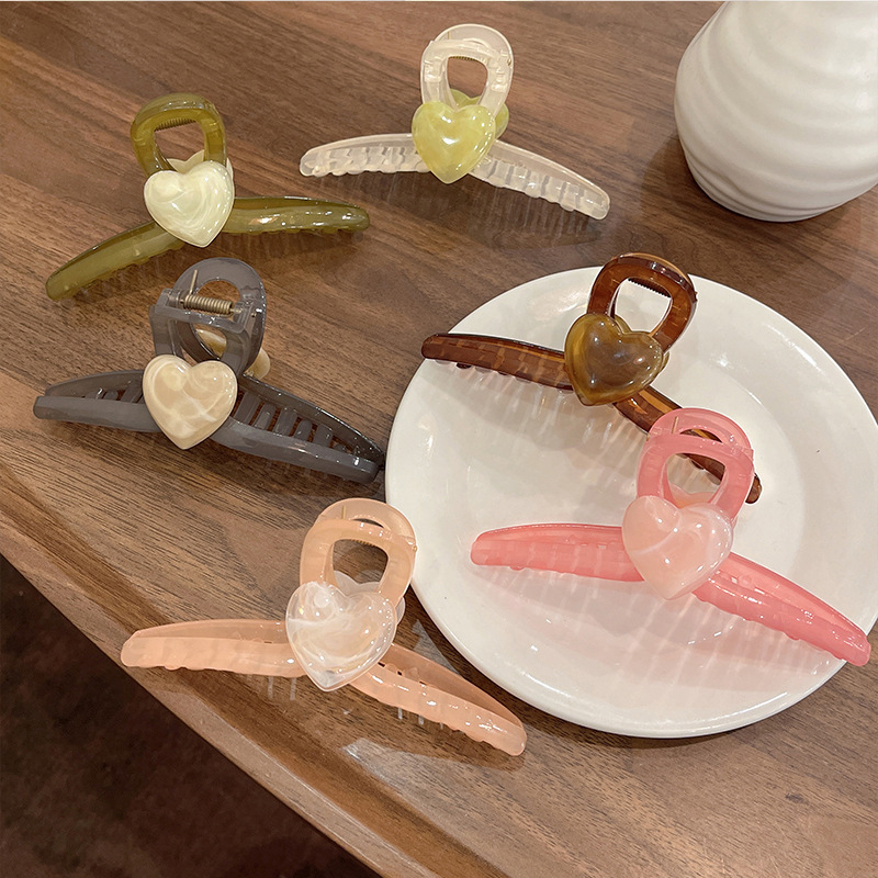 New simple oversized love grabber female hairpin temperament back head hairpin hairpin headdress shark clip