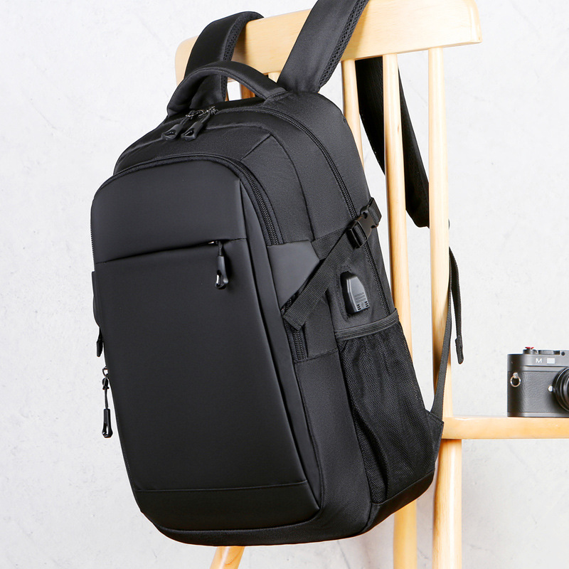 Travel nylon computer backpack with custom printed logo large capacity college student men's nylon business backpack