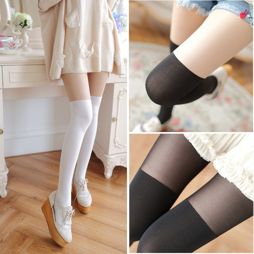 Autumn Japanese ladies fake high-top spliced ​​stockings wholesale velvet pantyhose fake thighs anti-snatch stockings