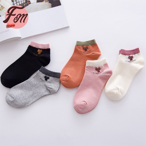 Women's Socks Cute Cartoon Kitten Boat Socks Spring and Autumn Cotton Women's Socks Soft and Comfortable Short Socks Small Fresh Invisible Socks