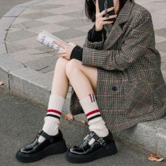 College style socks TB three-bar calf socks women's high-top pile socks jk Japanese girly style women's socks