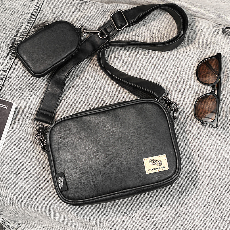 Japanese trendy brand men's shoulder bag, personalized mother-in-law bag, casual and versatile street small square bag, back shoulder bag, men's bag 2024