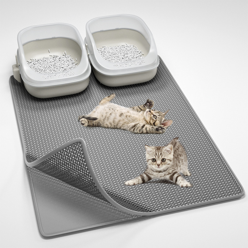 Cat litter box mat pvc rectangular pet mat cat rub foot mat cat litter anti-lead out mat cat toilet floor mat