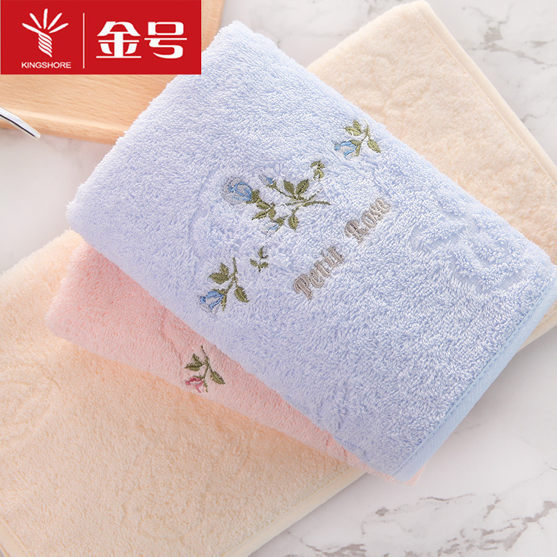 Gold size pure cotton towel, exquisite, thick, fresh and elegant, rose spiral water-absorbent face washcloth 2185H