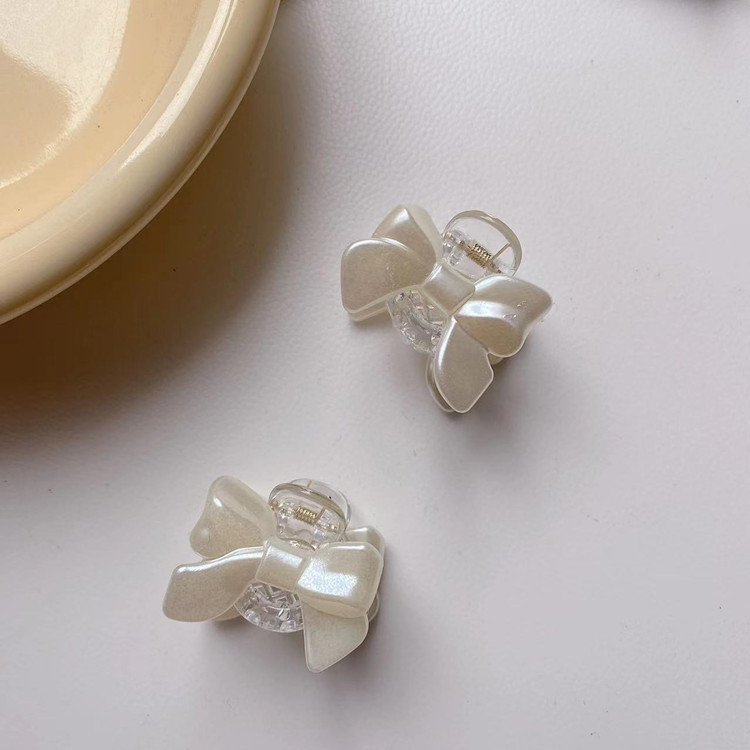 Bow small size hair clip for female princess with round head, gentle hairpin bangs clip, exquisite and compact pair of clips