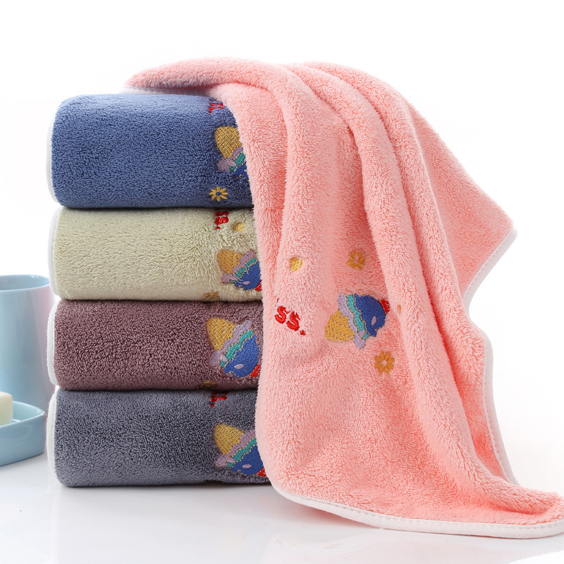 35*75 adult towel, edged coral velvet absorbent water towel, face towel, supermarket wholesale gift towel