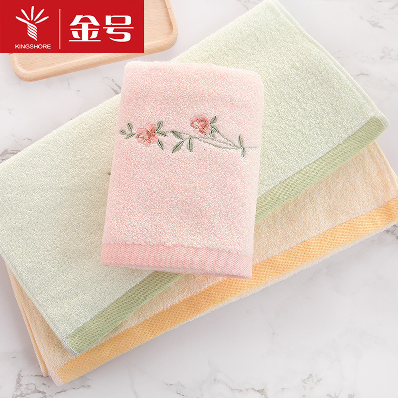 Gold number pure cotton towel, completely untwisted, thick, soft, water-absorbent, comfortable, fresh and elegant, factory direct sale 2119