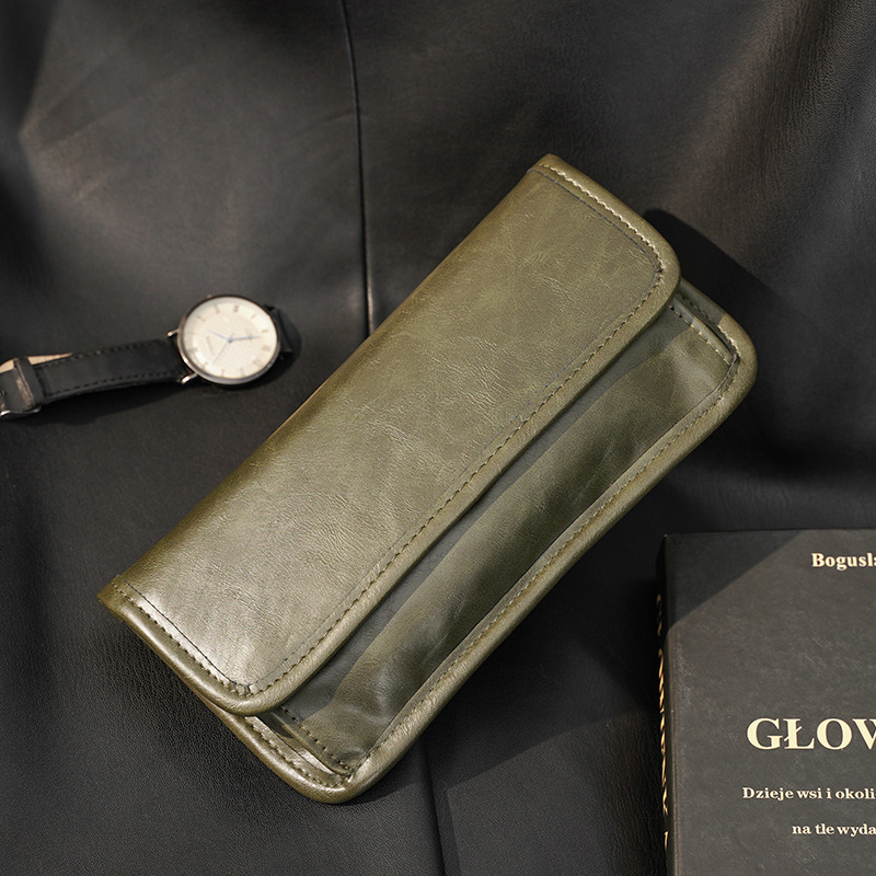 Fashionable Retro Men's Mid-Length Wallet Retro Trendy Men's Versatile Youth Clutch Bag Multiple Card Slots Coin Purse Wallet