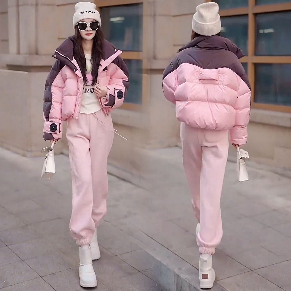 New suit 2023 fashionable duck down winter Korean style loose little thickened short down jacket bread coat