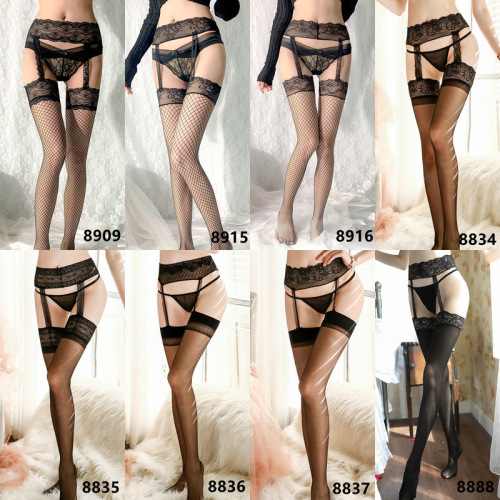 Sexy stockings, sexy lace suspenders, one-piece stockings, black stockings, white stockings, hot, no-take-off pantyhose, long tube