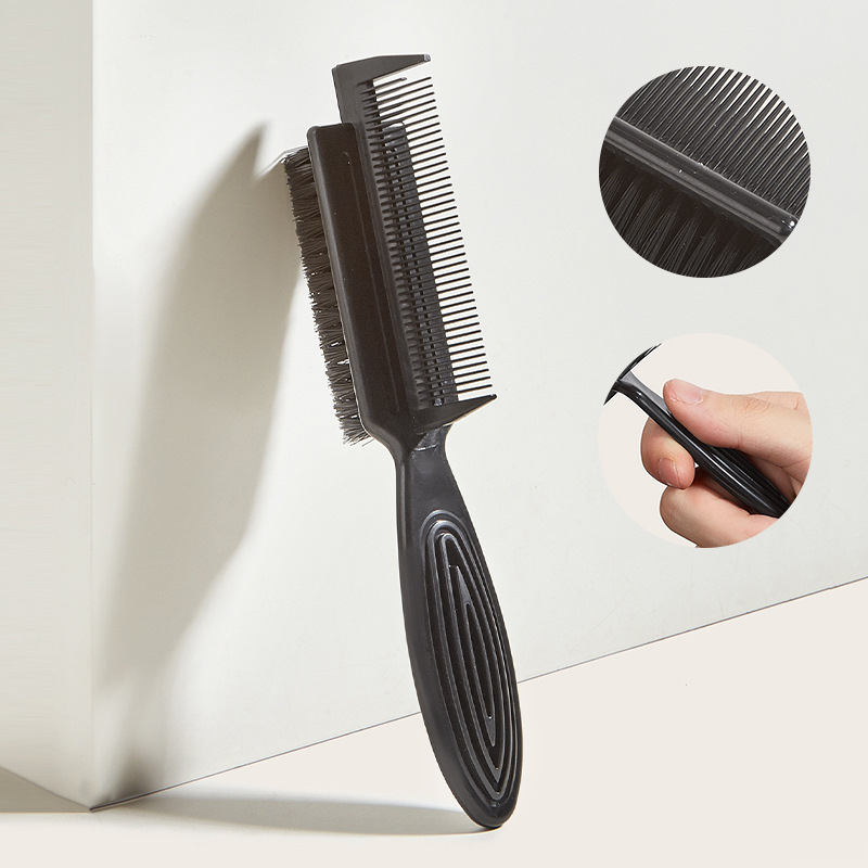 Broken hair cleaning brush double-sided small brush portable and practical cleaning two-in-one oil head styling hair comb beard brush