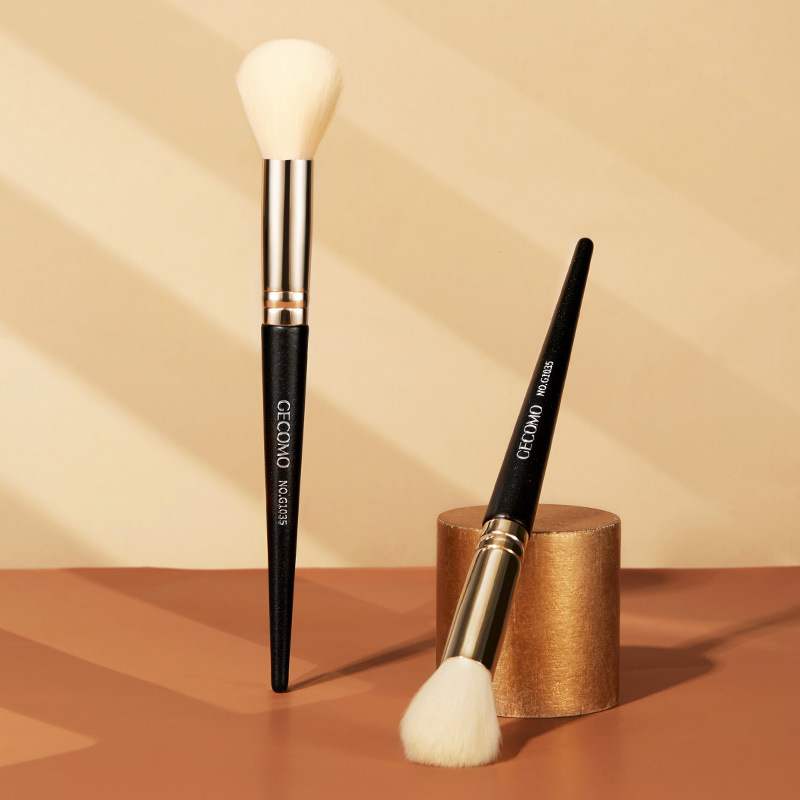 GECOMO round-head blush brush fiber soft hair makeup does not eat powder natural portable makeup brush novice beauty tool
