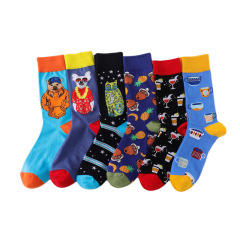 Foreign trade four seasons trendy socks men's cotton trendy men's mid-calf socks women's casual wholesale European and American style cotton men's socks cross-border socks