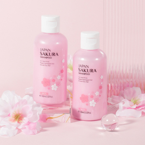 LAIKOU Japanese Sakura Smooth Shampoo 100ml, long-lasting fragrance and radiant glow