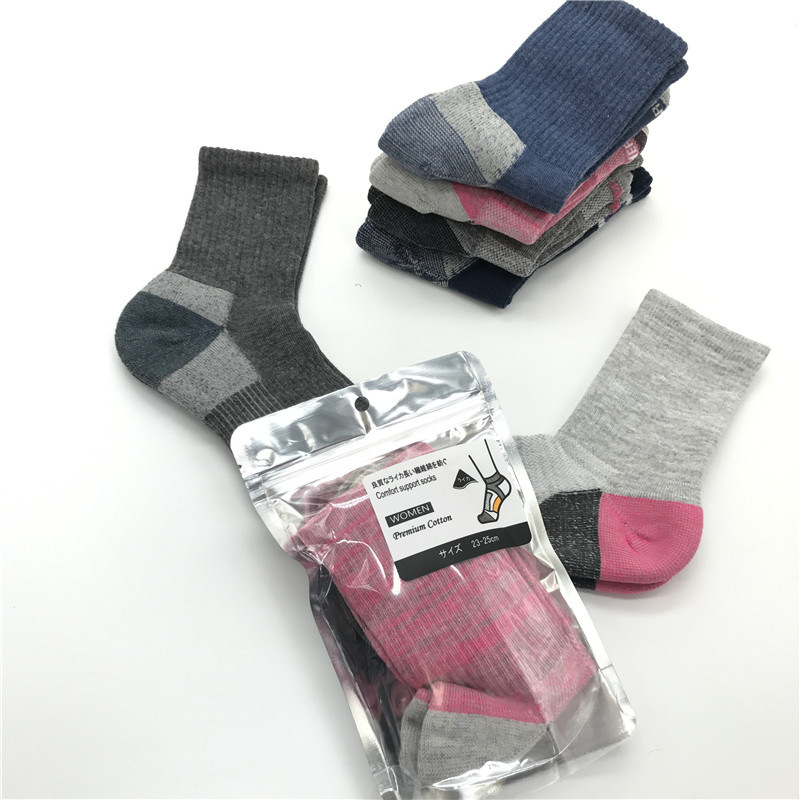 Foreign trade last order stock women's spring and autumn outdoor terry bottom running towel bottom sports mid-length casual socks