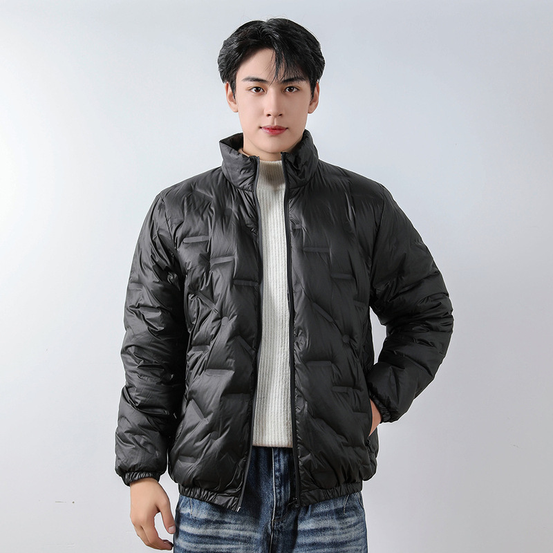 Winter Siyu Men's 90 Down White Duck Down Jacket Laminated Men's Stand Collar Winter Jacket Plus Size