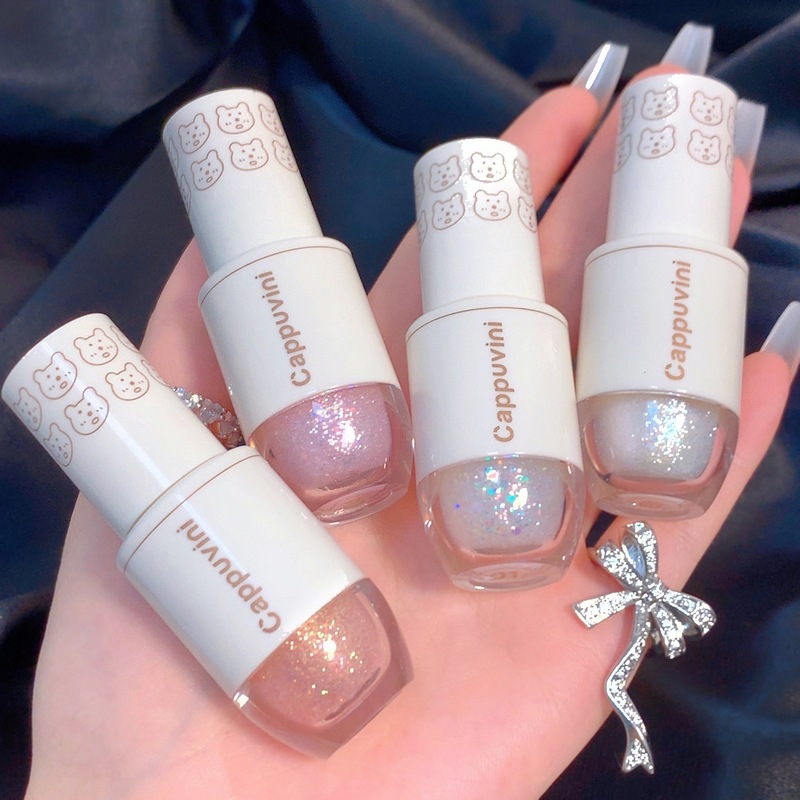 Capoovini Starry Eyeshadow Liquid Eyeshadow with fine pearlescent light and easy to smudge high-gloss Bear Bowling Liquid Eyeshadow