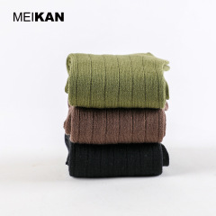 MEIKAN wool socks women's autumn and winter mid-calf socks long socks warm mercerized wide solid color casual socks for women