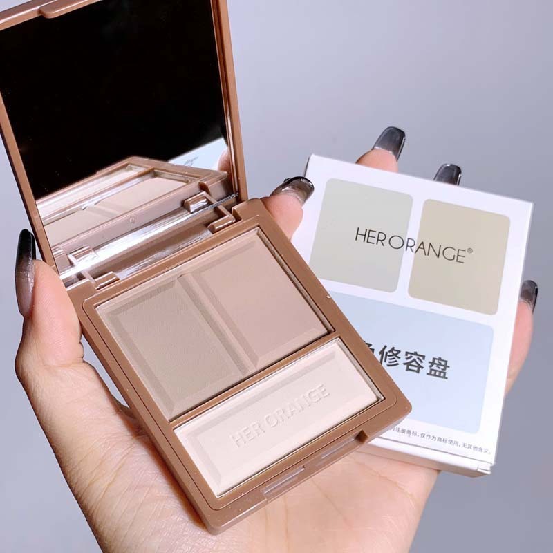 HERORANGE three-color contouring palette matte natural three-dimensional nose shadow silhouette highlight shadow contouring all-in-one palette