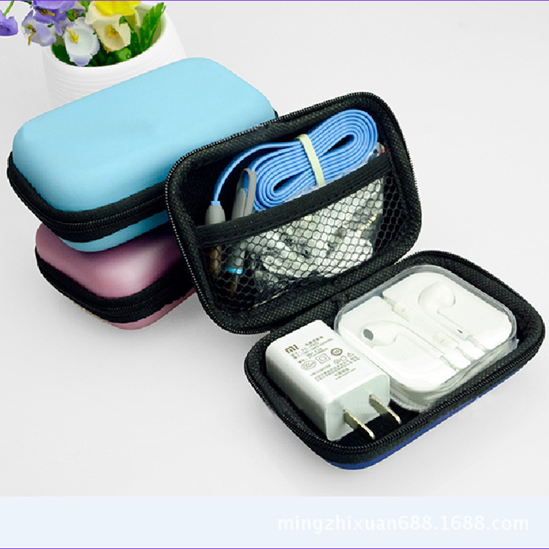 T3038 data cable storage bag mobile phone cable headphone storage box organizer bag coin zipper bag