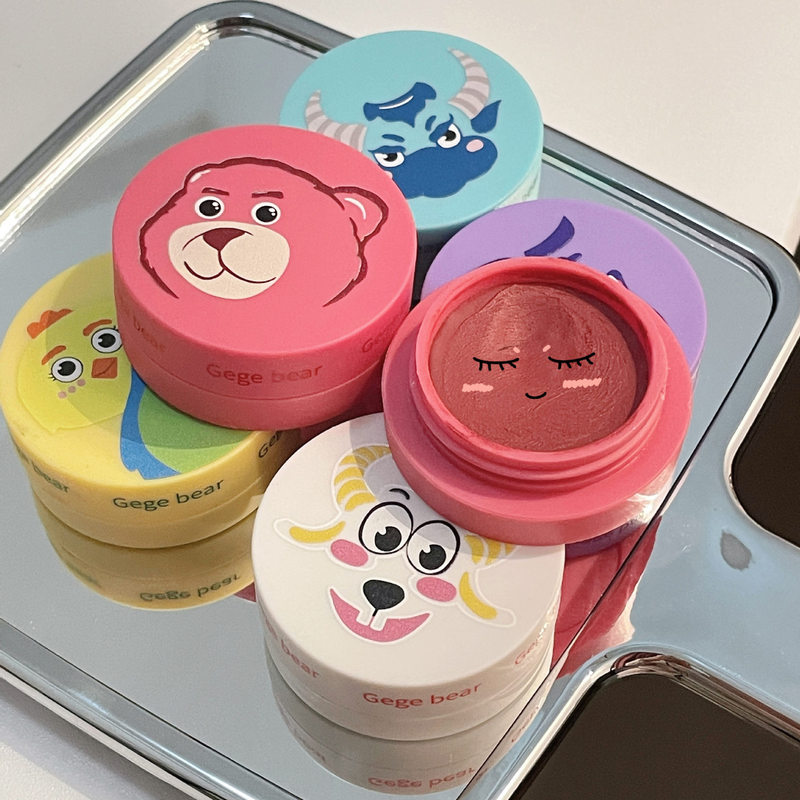 Gege bear cute party lip mud matte lipstick lip gloss is not easy to fade and whitens lips and cheeks dual purpose