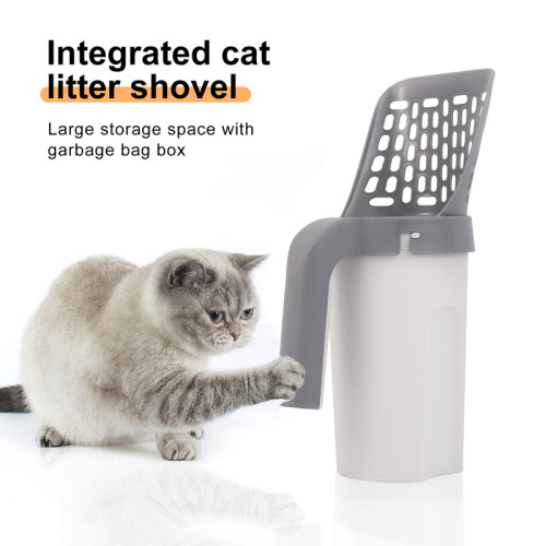 Cross-border all-in-one cat litter scoop, cat litter box, built-in garbage bag set, pet removable cleaning supplies