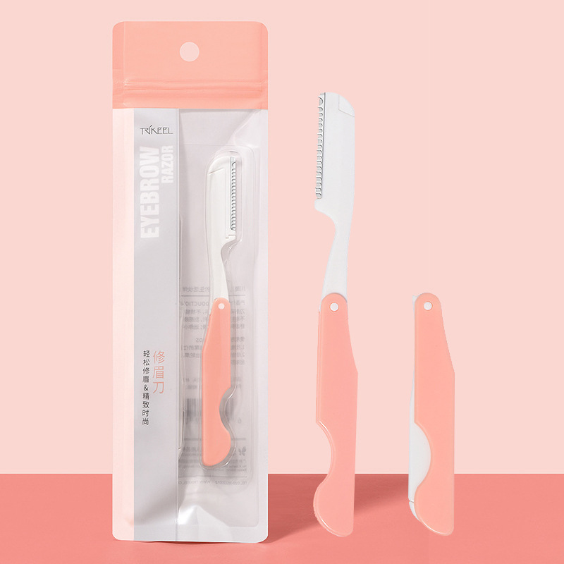 Chuanqi'er foldable eyebrow trimming razor eyebrow razor with replaceable 3-blade eyebrow trimming set tool