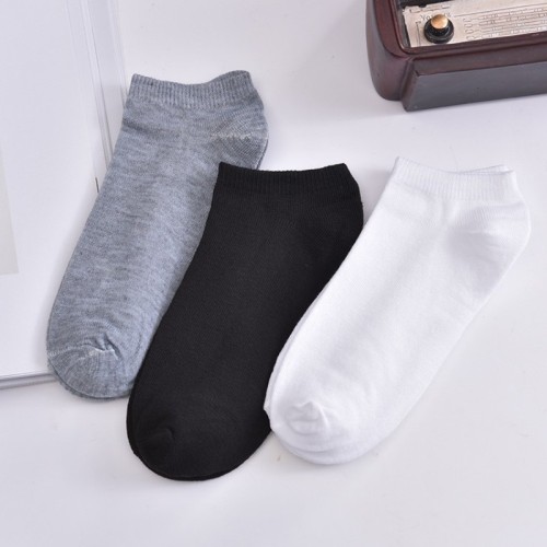 Socks men's autumn and winter black and white gray boat socks solid color men's socks low cut shallow mouth invisible socks fashionable men's socks