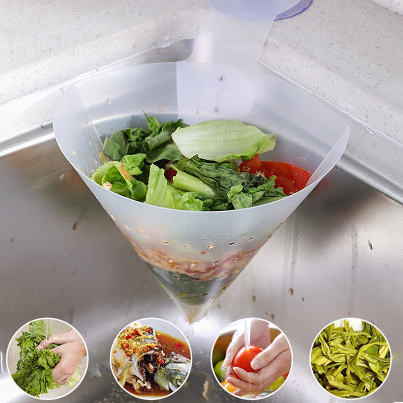T2017 kitchen suction cup pool filter drain bag household sink garbage drain hanging bag