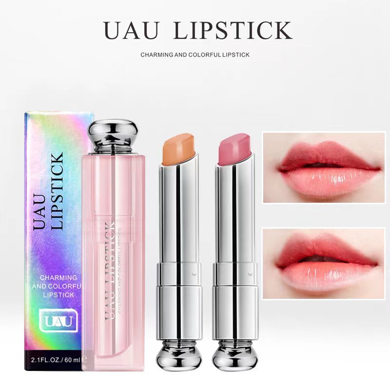 With Chinese label, Thailand UAU Color Changing Lipstick Moisturizing and Moisturizing Lipstick Primes Lips and Enhances Complexion 3g