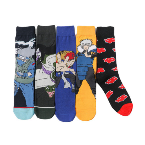 Manufacturer cotton cartoon mid-length Naruto anime character socks personalized trendy men's mid-length women's socks men's socks
