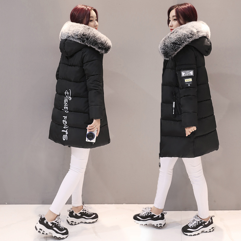 Cotton coat women's winter clothing new Korean style fashion mid-length cotton coat women's large size slim hooded jacket women's cotton-padded jacket