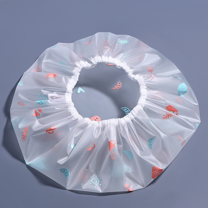 Wanfei printed pastoral style waterproof shower cap dustproof cap care mask makeup cap environmentally friendly EVA adult shower cap