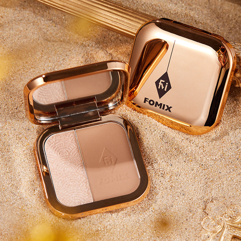 FOMIX two-color highlight and contour all-in-one palette brightens three-dimensional shadow, side shadow, shadow nose shadow and contour powder