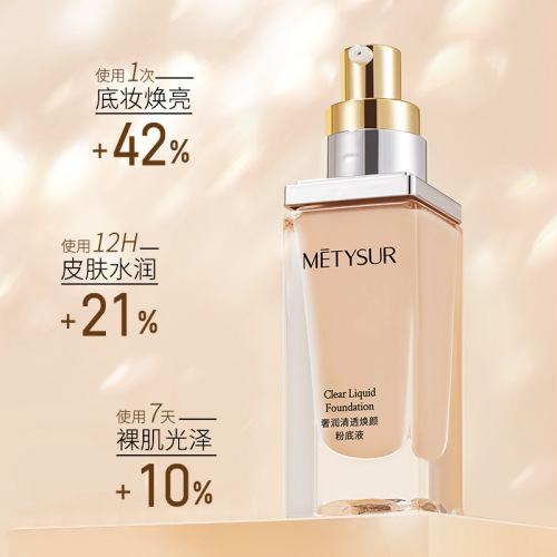 Meitixiu clear and rejuvenating liquid foundation, long-lasting makeup concealer, clear and non-pimple-free and easy to remove makeup liquid foundation