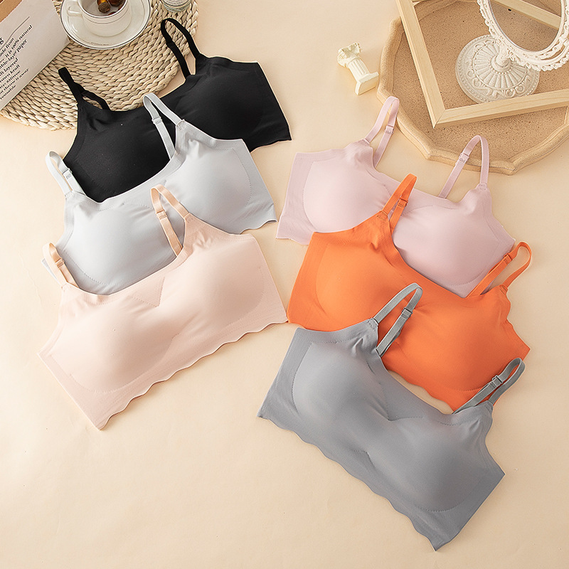 Japan's Anxin Second Generation Seamless Underwear, Wireless Sling, Beautiful Back Sports Ice Silk Cooling Sleeping Bra, Thin Style