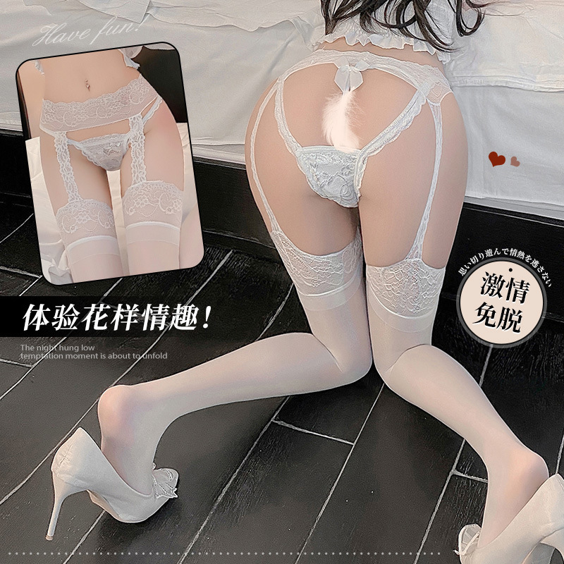 Admire sexy stockings, open garter stockings, one-piece fishnet stockings, female sexy lingerie, sexy no-take-off passionate clothes 7364