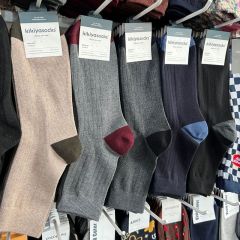 Men's socks Korean kikiyasocks new color matching thick mid-calf socks cotton socks simple business sweat-absorbent