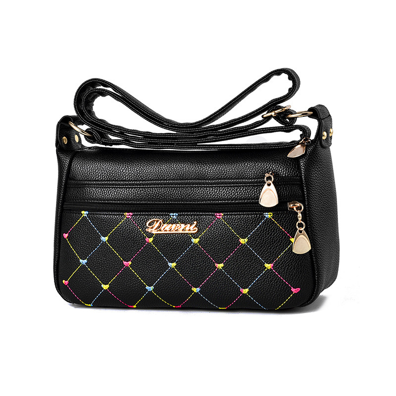 Soft leather women's bag, new shoulder crossbody bag, fashionable and versatile middle-aged mother's bag, can hold umbrella