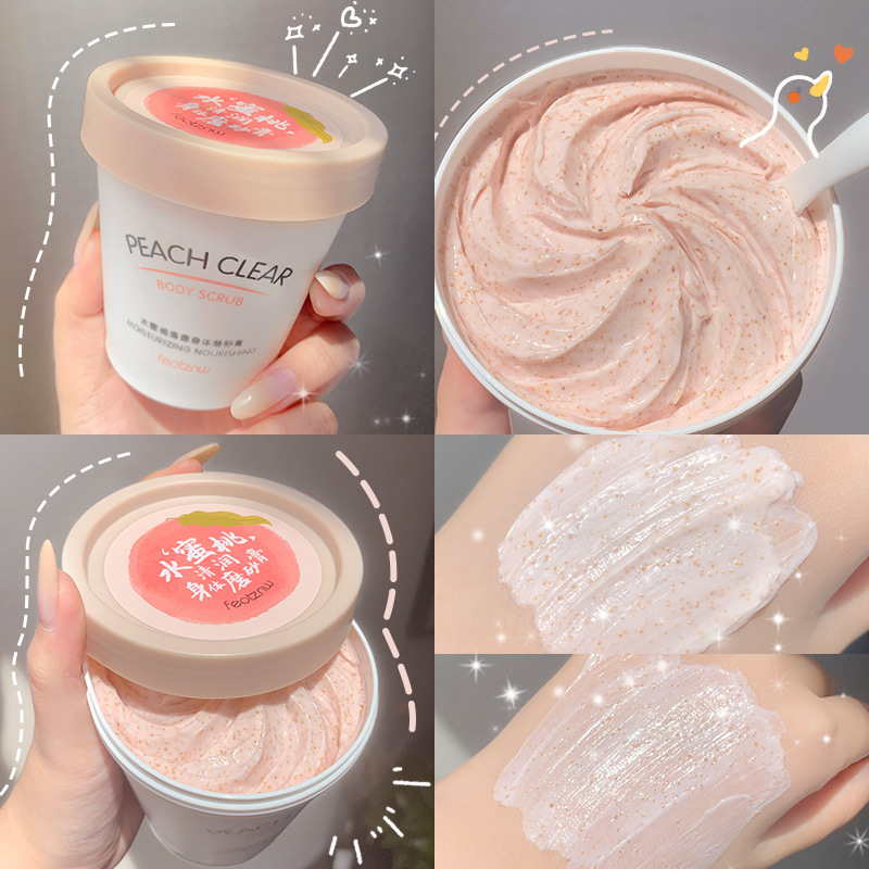 Fatini internet celebrity niacinamide ice cream peach body scrub exfoliating body pimple removal for women