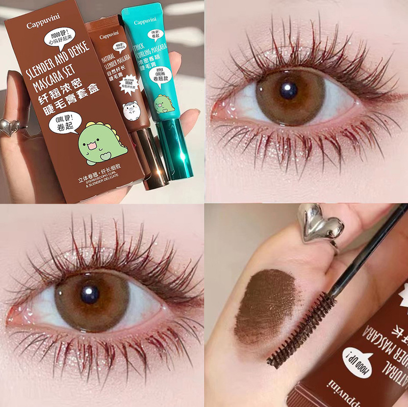 Cappuvini small animal toothpaste tube mascara, long, thick, curling, waterproof, long-lasting, not easy to smudge