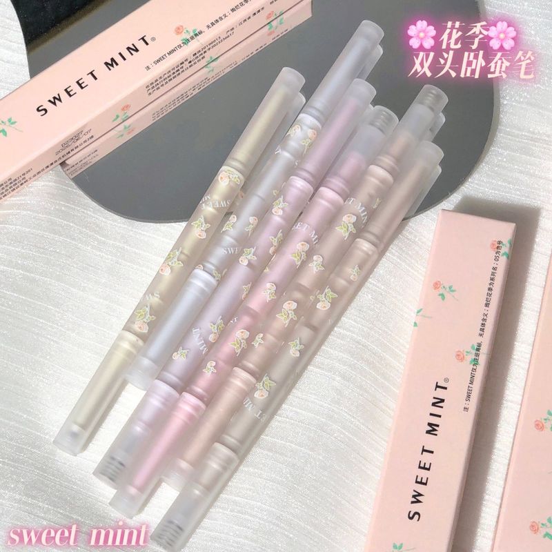 SWEET MINT double-ended eye shadow pen, ultra-fine matte high-gloss fine shimmer, contouring eye shadow pen