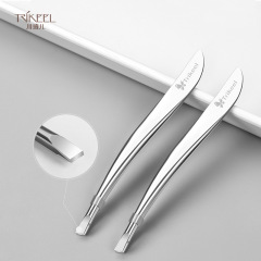 Chuanqi'er stainless steel eyebrow curler eyelash grafting tweezers oblique mouth flat eyebrow pliers plucking pliers eyebrow trimming clip