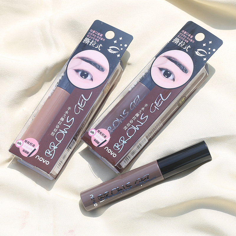 Makeup NOVO5097 semi-durable tear-off and dyed brow gel with long-lasting color, sweat-proof and waterproof, fast brow technique