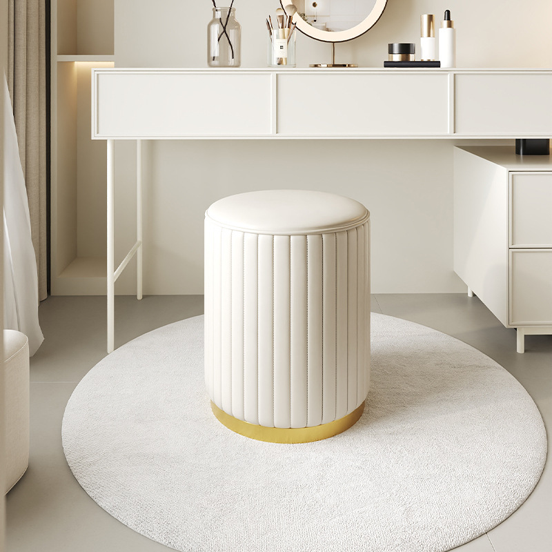 Stool household light luxury Nordic modern simple girl's dressing stool internet celebrity round stool shoe changing stool makeup stool pu low stool