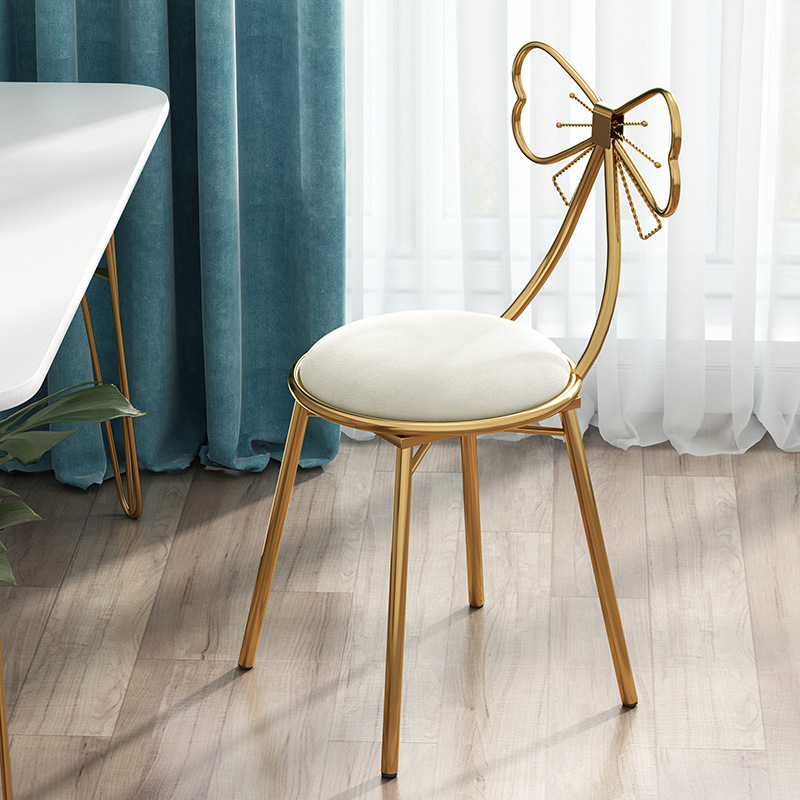 Light luxury makeup chair backrest girls internet celebrity stool home bedroom dressing chair simple modern manicure butterfly stool